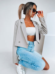 Stone Grey Devon Cropped Blazer