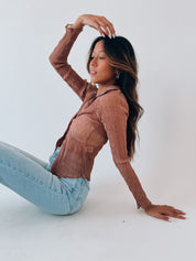 Miranda Textured Mesh Long Sleeve