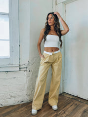 Fold Over Straight Leg Pants