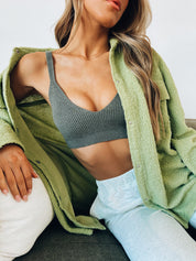 Charcoal Knit Bra Top