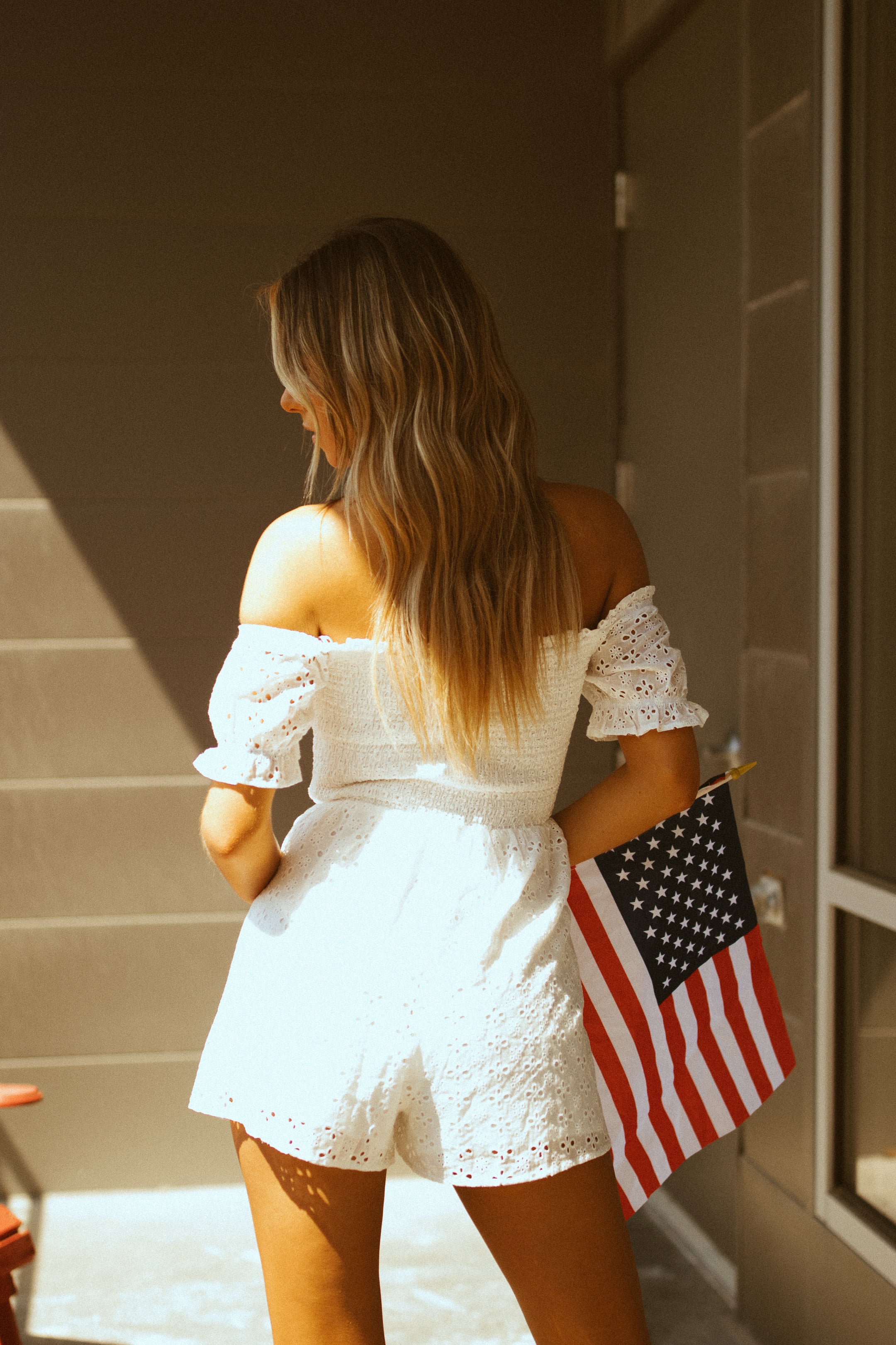 Sadie Eyelet OTS Romper