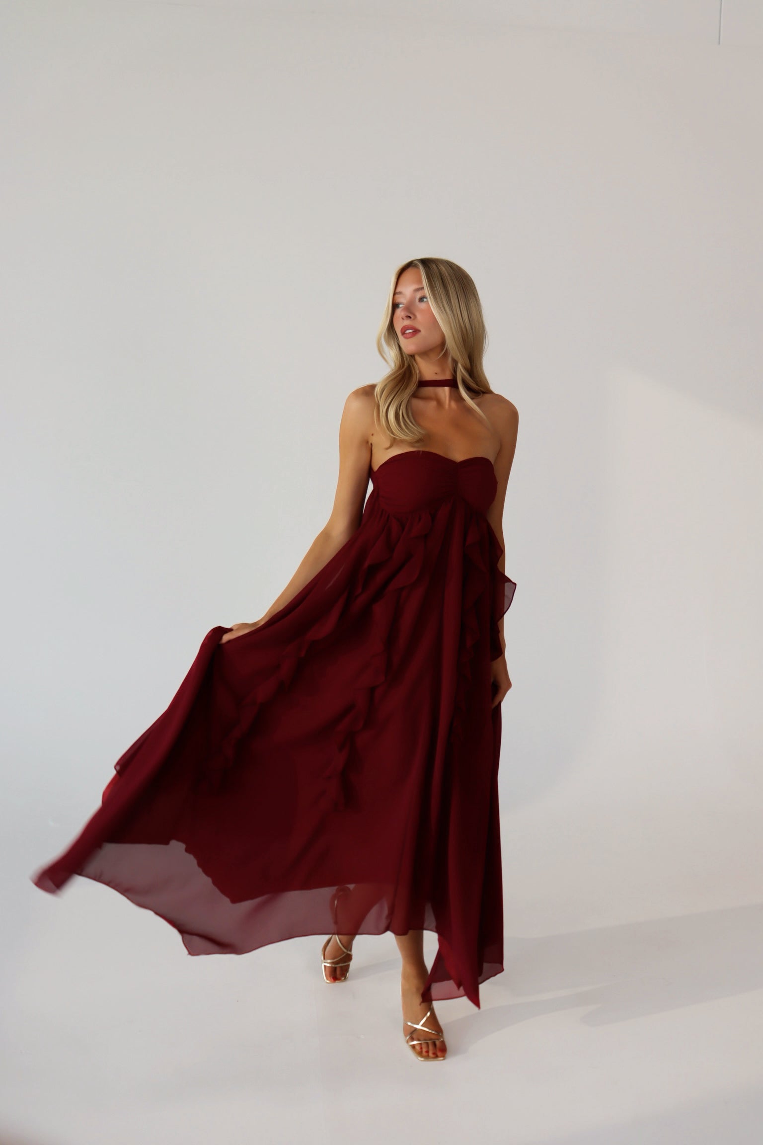 Kyra Ruffle Midi Dress