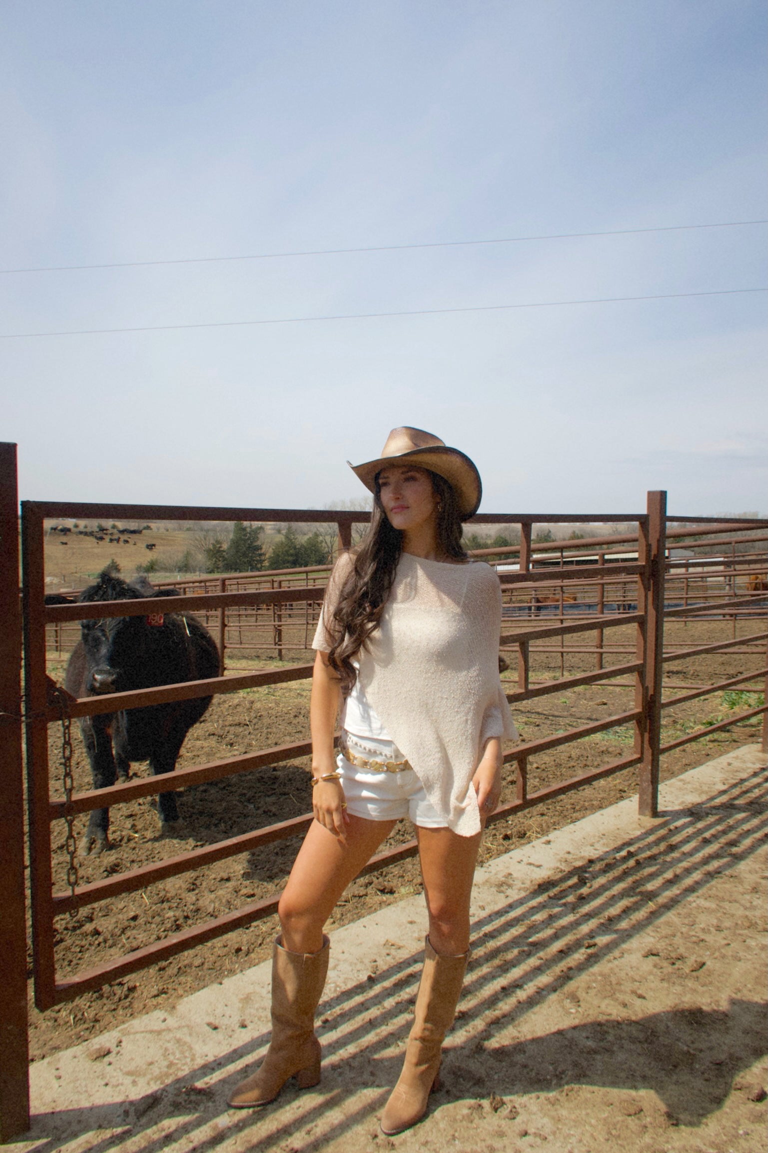 Jolene White Studded Denim Shorts
