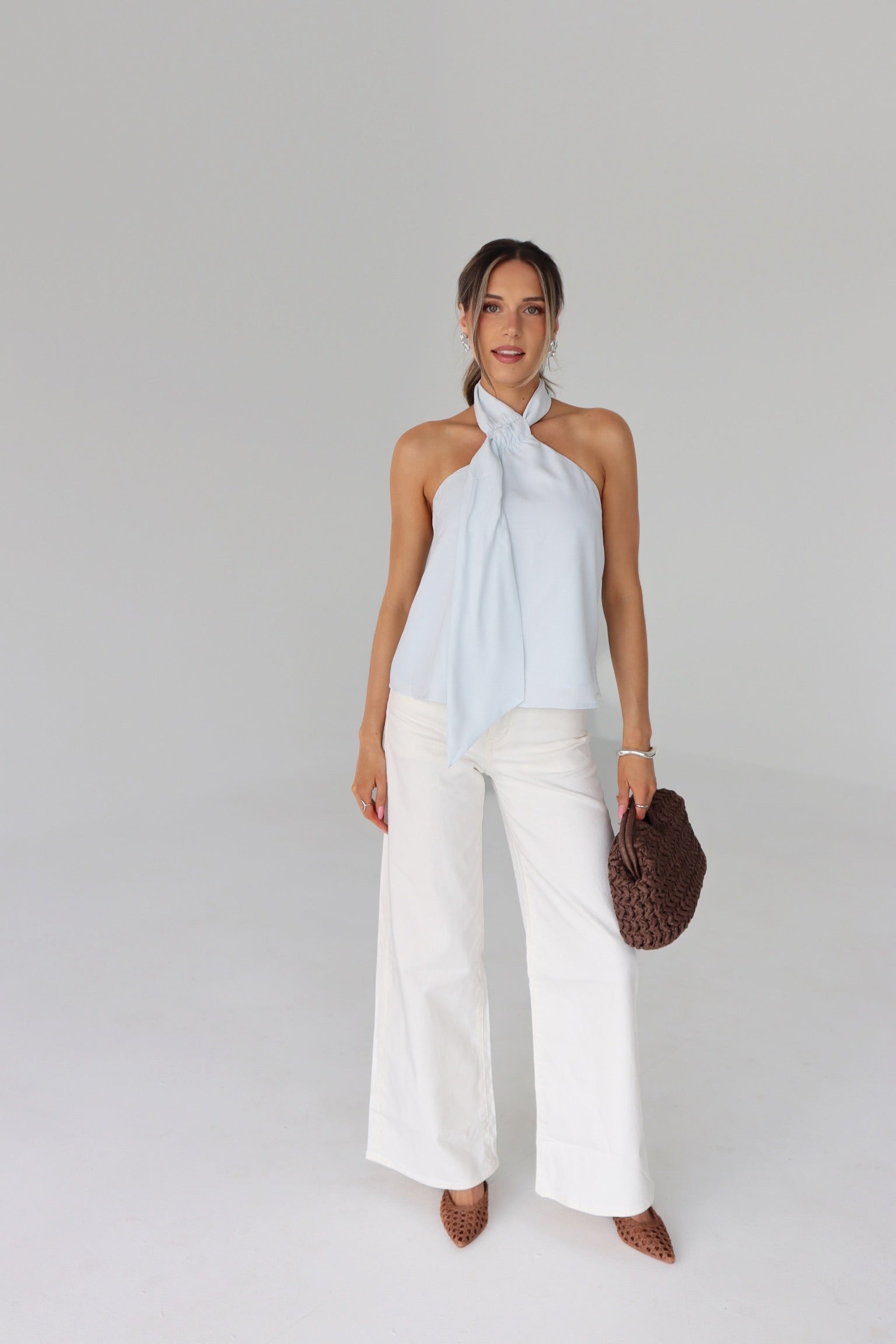 Veia Ice Blue Halter Top