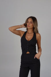 Pinstripe Halter Vest Top