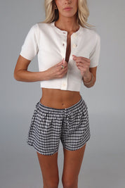 Black Plaid Boxer Shorts