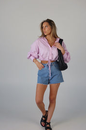 SALE :Danny Drawstring Button Down