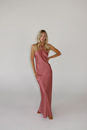 Arabella Satin Halter Maxi Dress