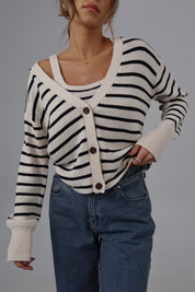 The Striped Knit Cardigan & Tank Set