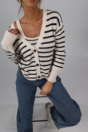 The Striped Knit Cardigan & Tank Set