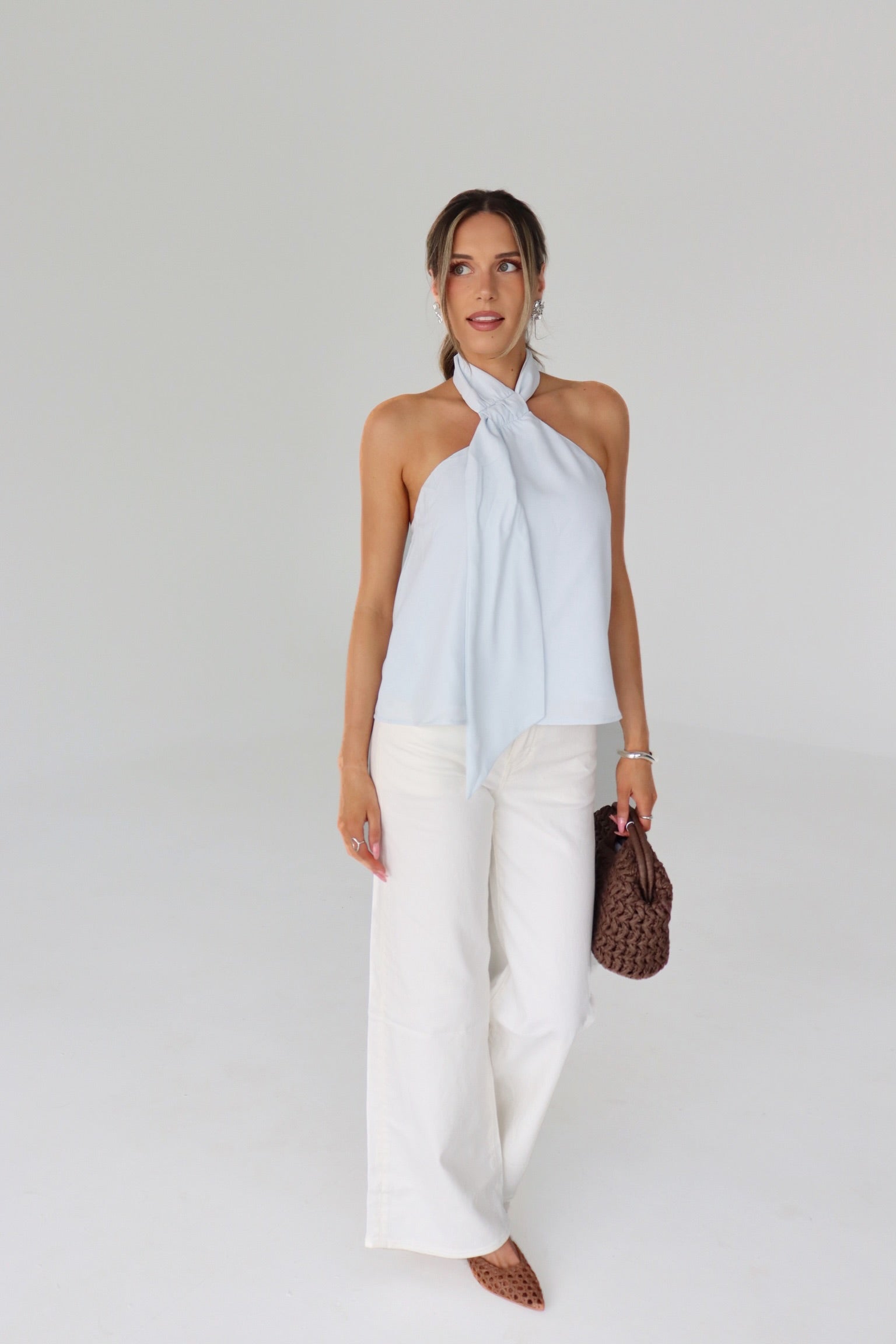Veia Ice Blue Halter Top