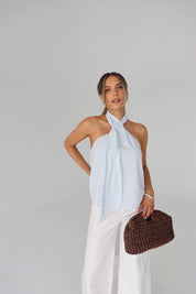 Veia Ice Blue Halter Top