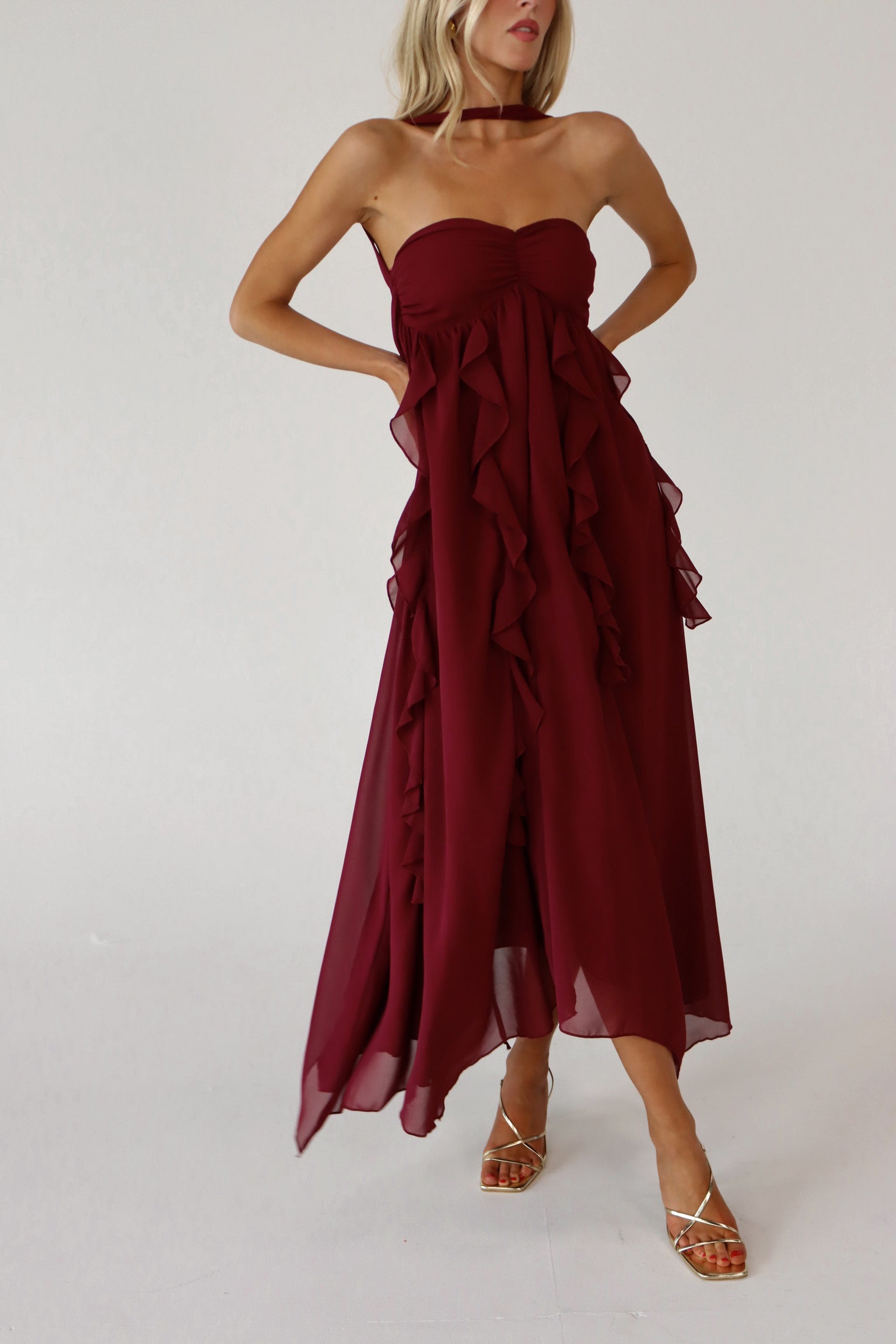 Kyra Ruffle Midi Dress