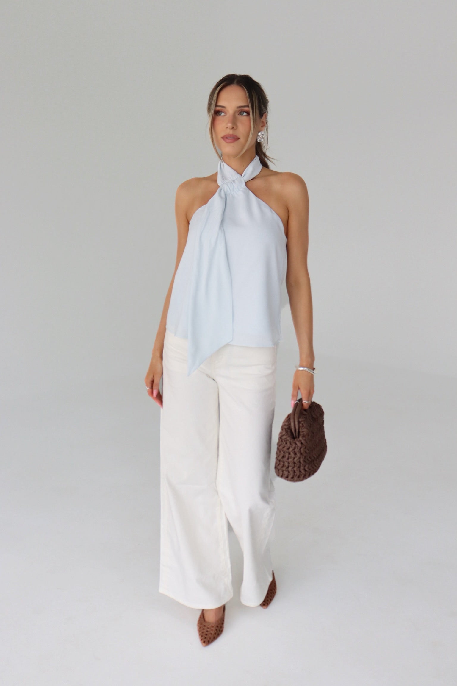 Veia Ice Blue Halter Top