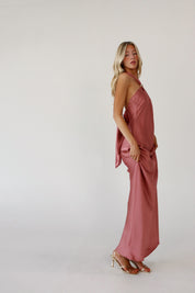 Arabella Satin Halter Maxi Dress
