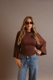 Emme Back-Tie Dolman Sleeve Top