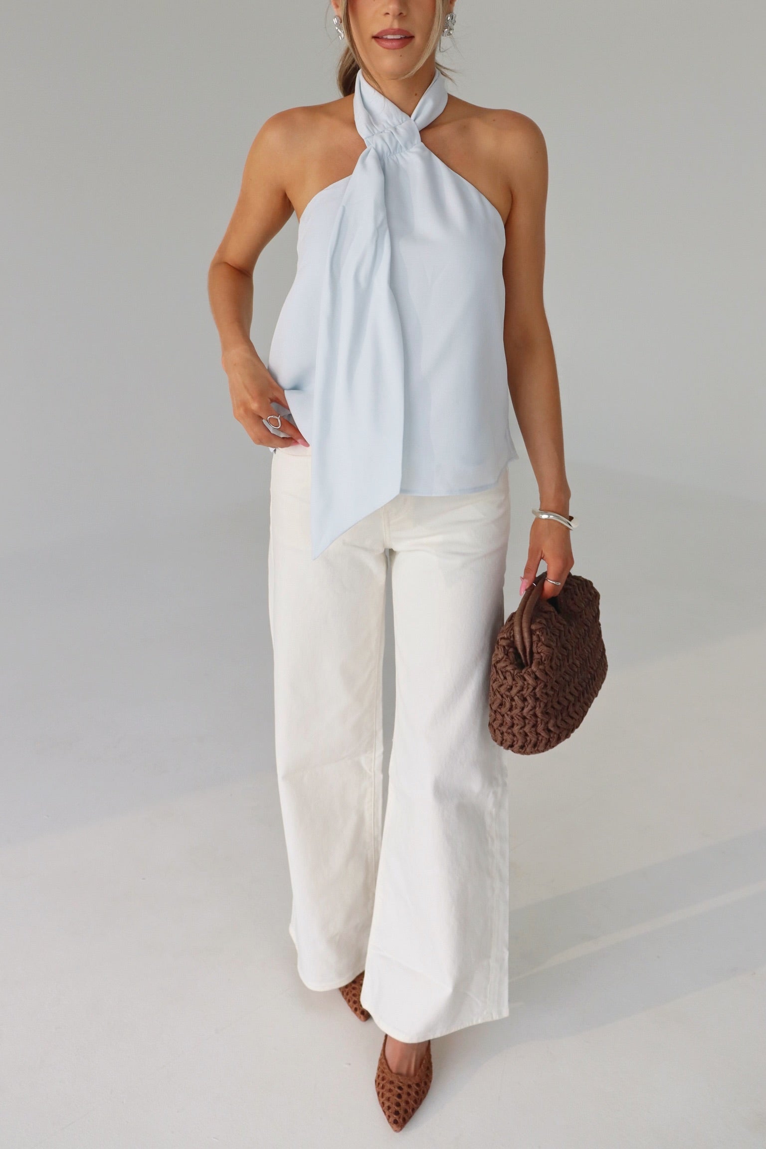 Veia Ice Blue Halter Top
