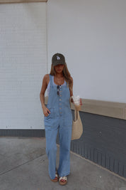 Kaeli Oversized Denim Overall Pant