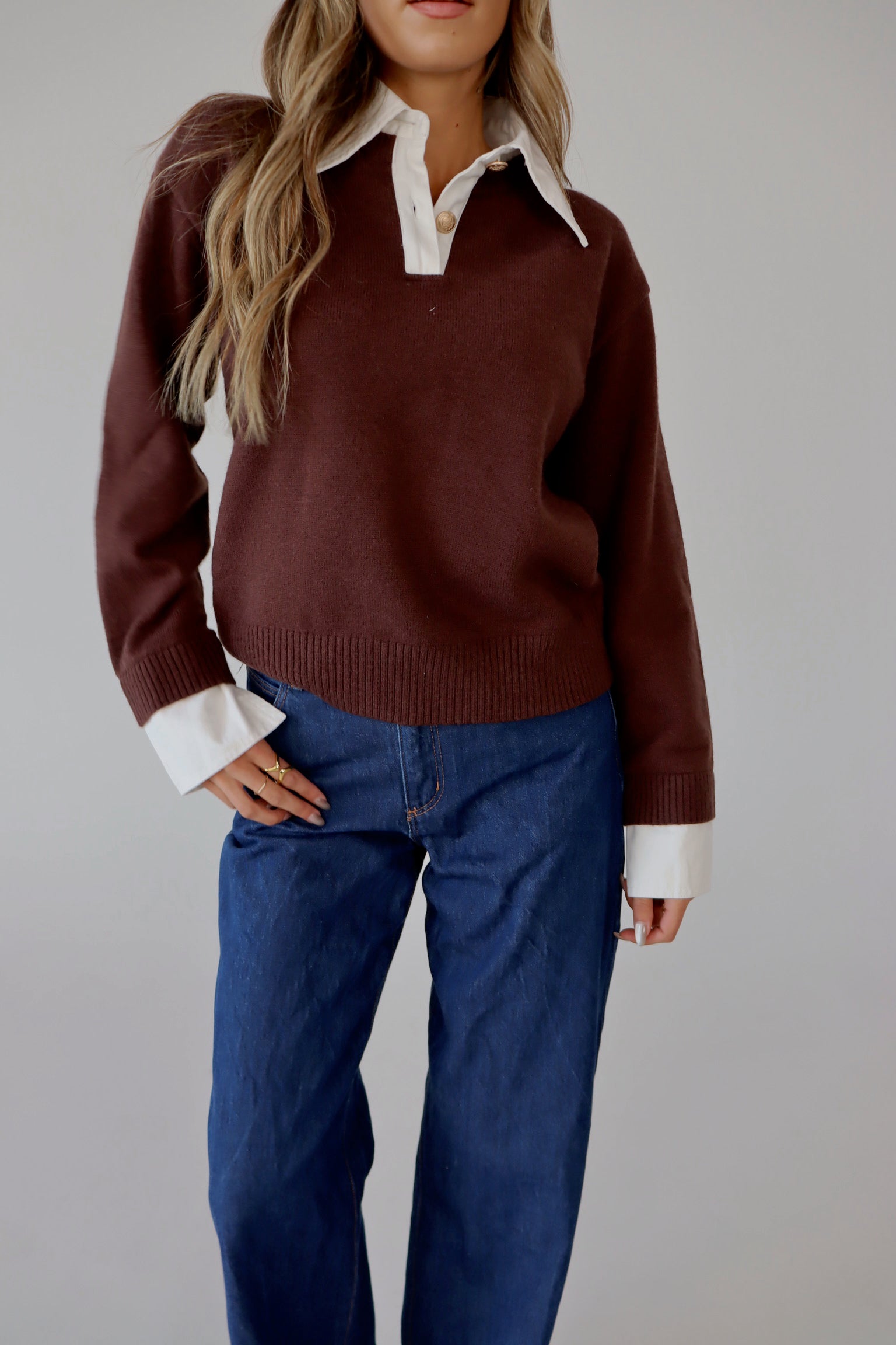 Alexia Collared Contrast Sweater