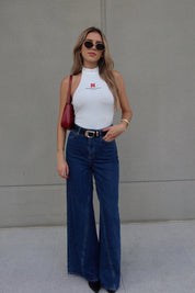 Nebraska Ribbed Bodysuit In White