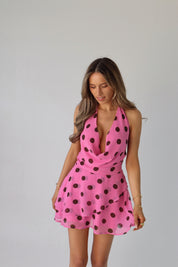 Imali Halter Cowl Mini Dress