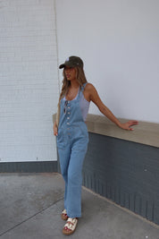 Kaeli Oversized Denim Overall Pant