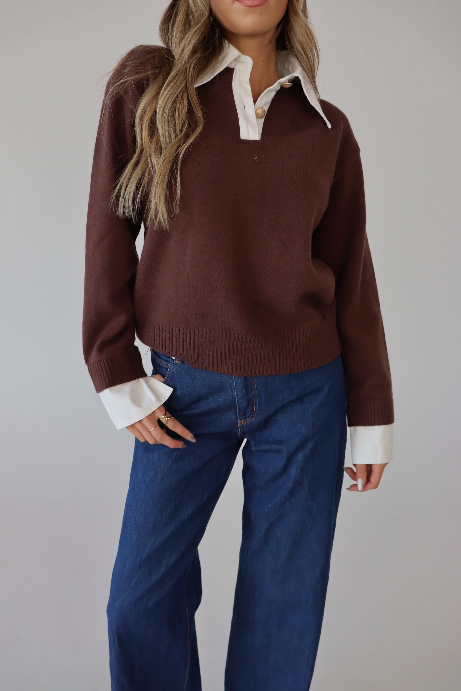 Alexia Collared Contrast Sweater