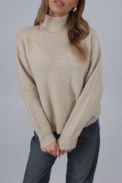 Halsey High Neck Sweater in Cream