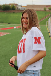 University Of Nebraska Boyfriend Jersey In White