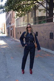 Midnight Utility Denim Jumpsuit