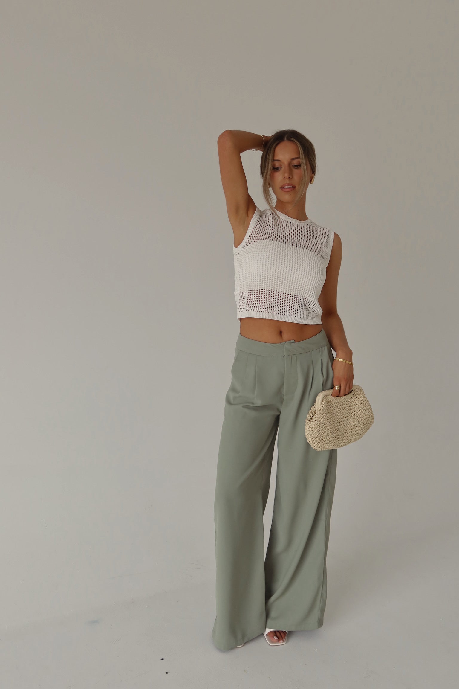 Sage Wide Leg Trousers