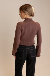 Eden Button Down Mock Neck
