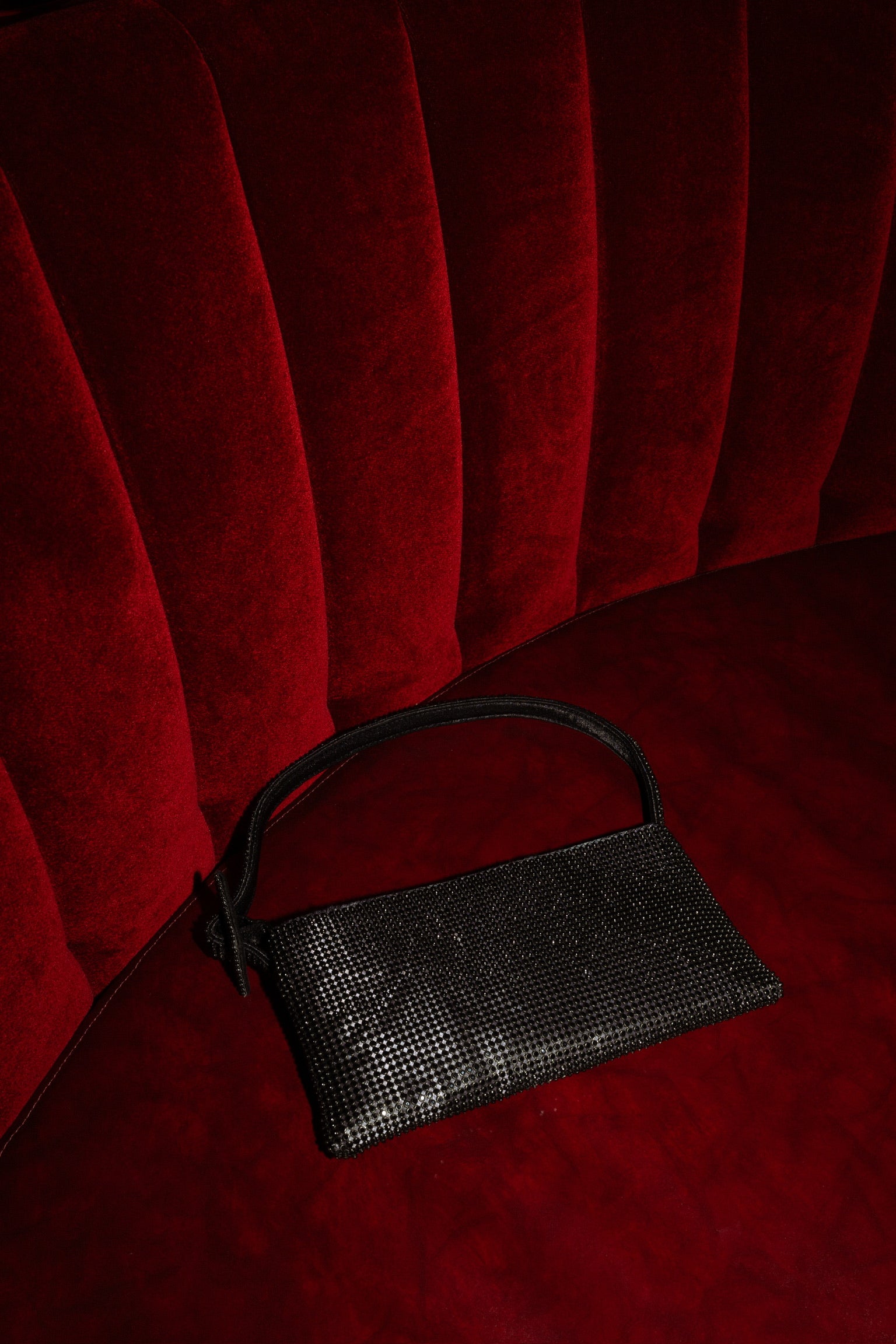 BILLINI : Kiz Shoulder Bag In Black Diamante