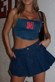 Nebraska Denim Cropped Top