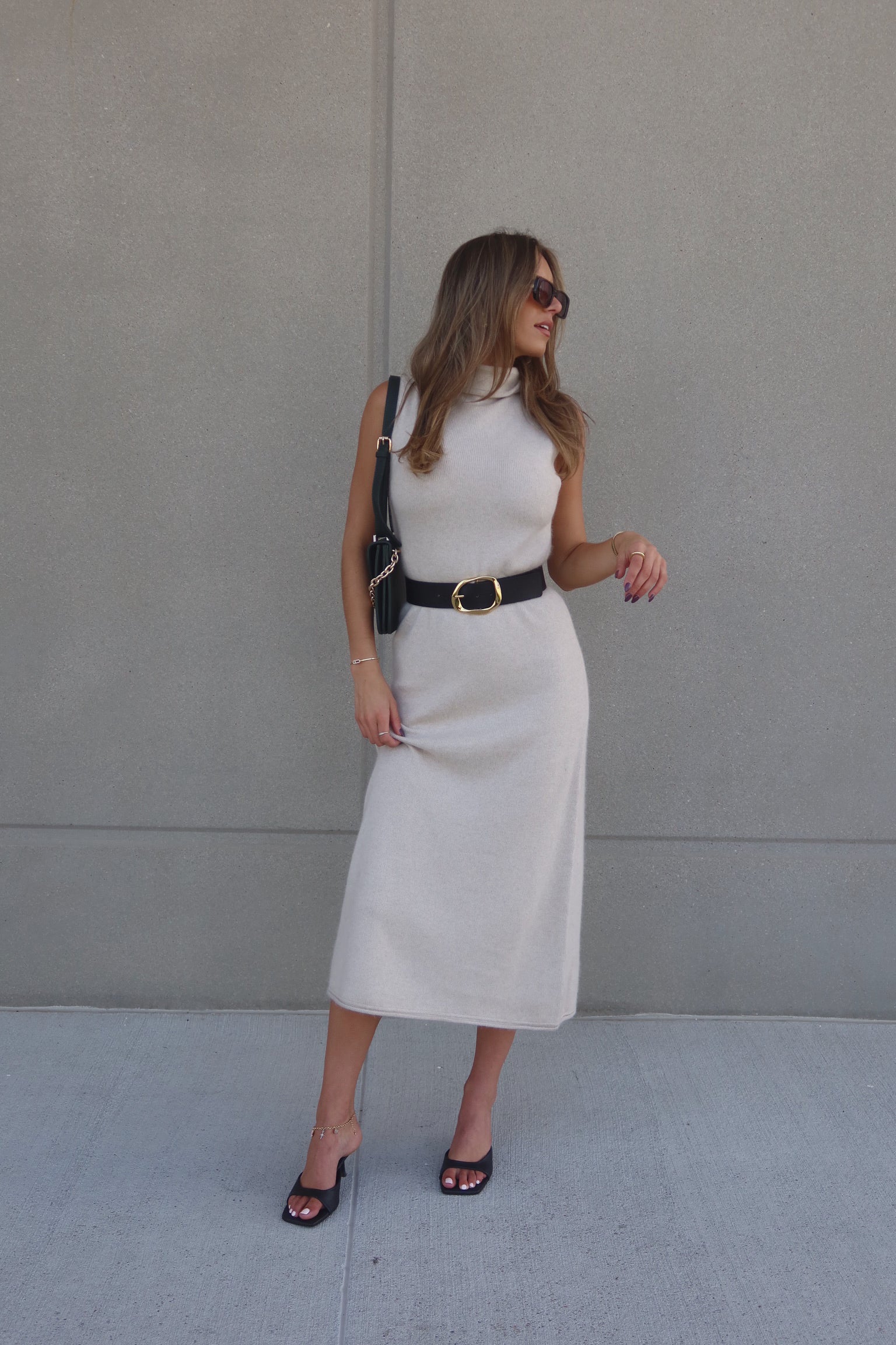 Maeva Turtleneck Sleeveless Maxi Dress