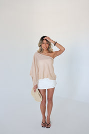 White Linen Blend Mini Skort