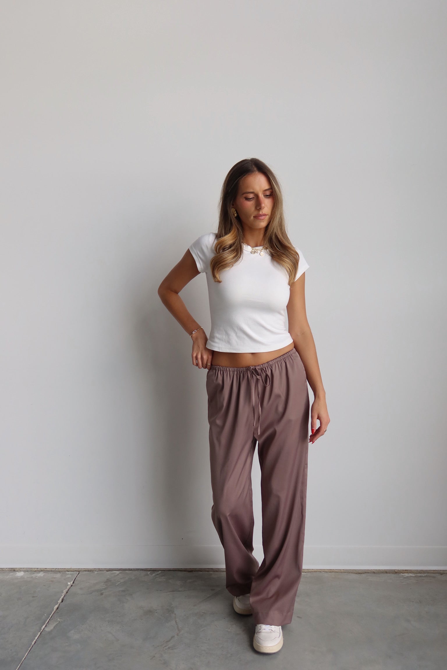 Sofia Straight Leg Satin Pants