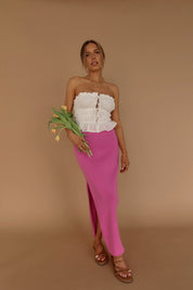 RESTOCKED : Orchid Ribbed Midi Skirt