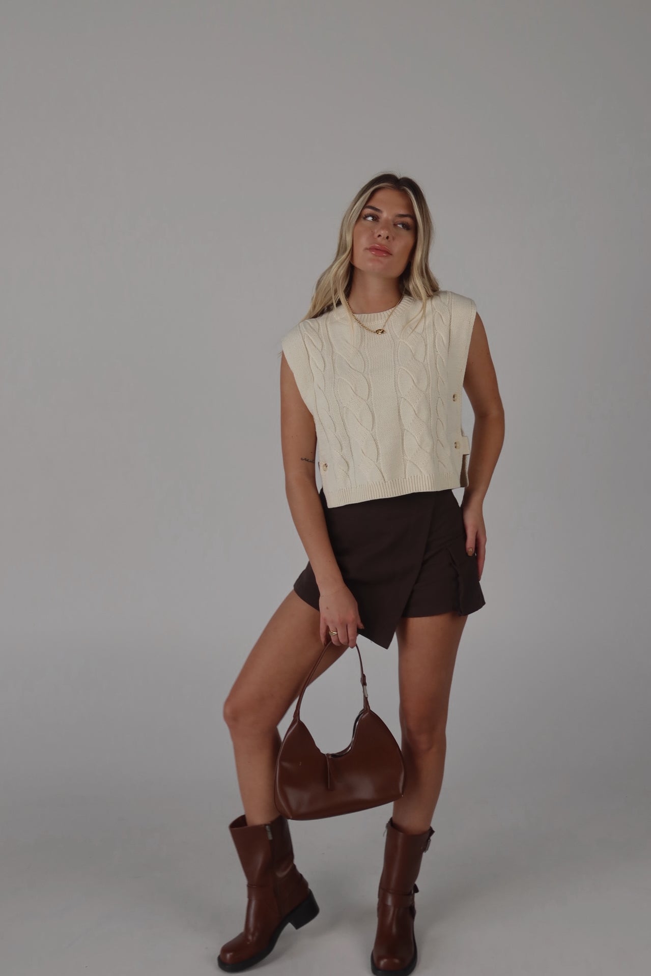 Cargo Envelope Skort in Charcoal