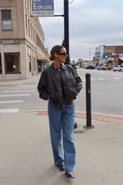 Rory Vintage Vegan Bomber In Brown