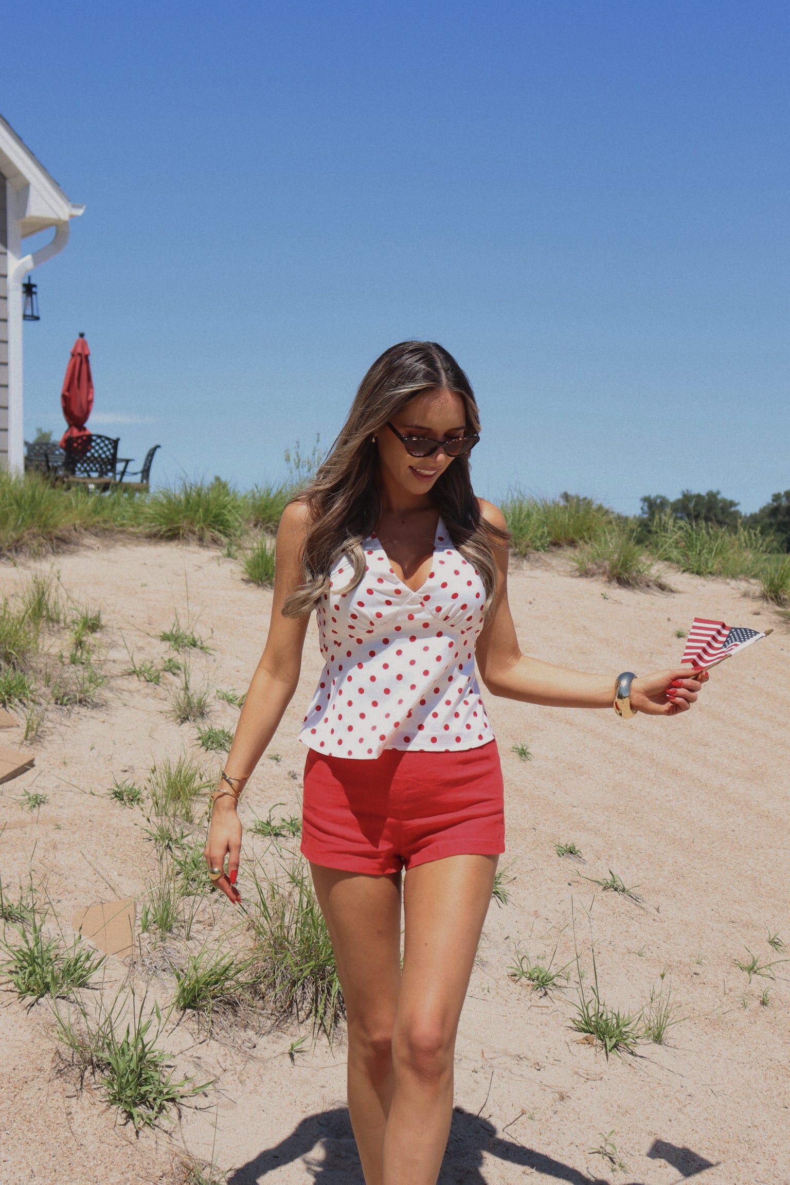 Red Linen Short