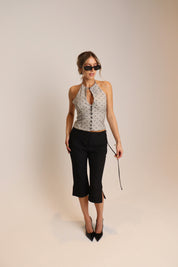Riley Black Belted Capri