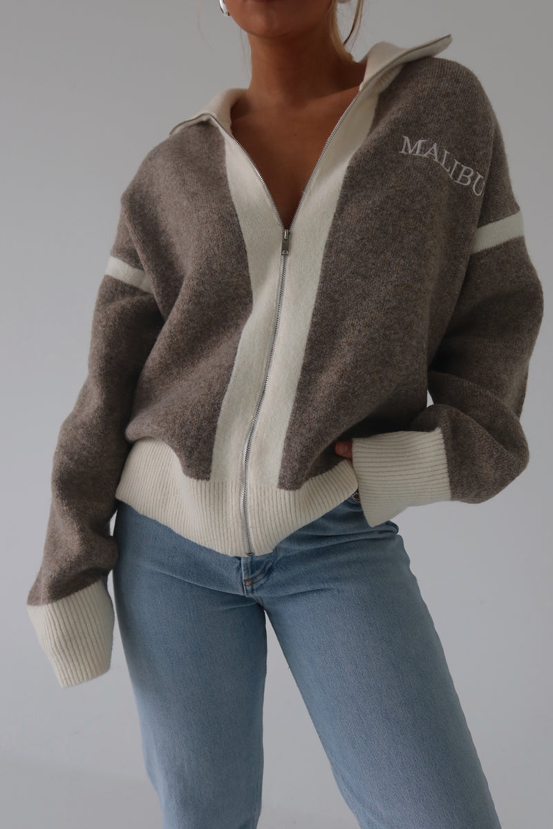 Malibu Sweater Zip-Up Cardigan