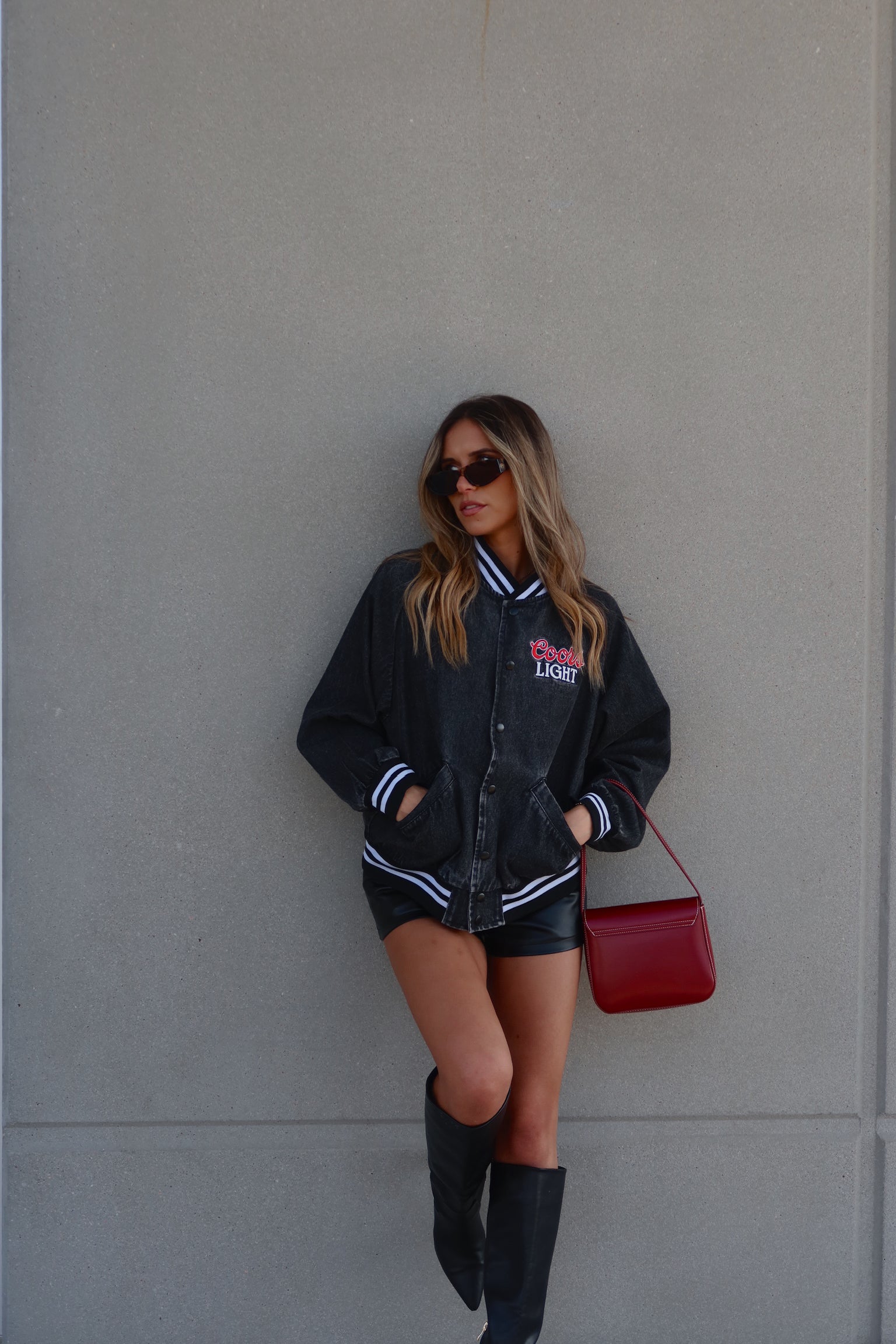 Coors Black Denim Bomber Jacket