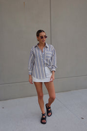 Steevie Multi-Striped Button-Down Shirt