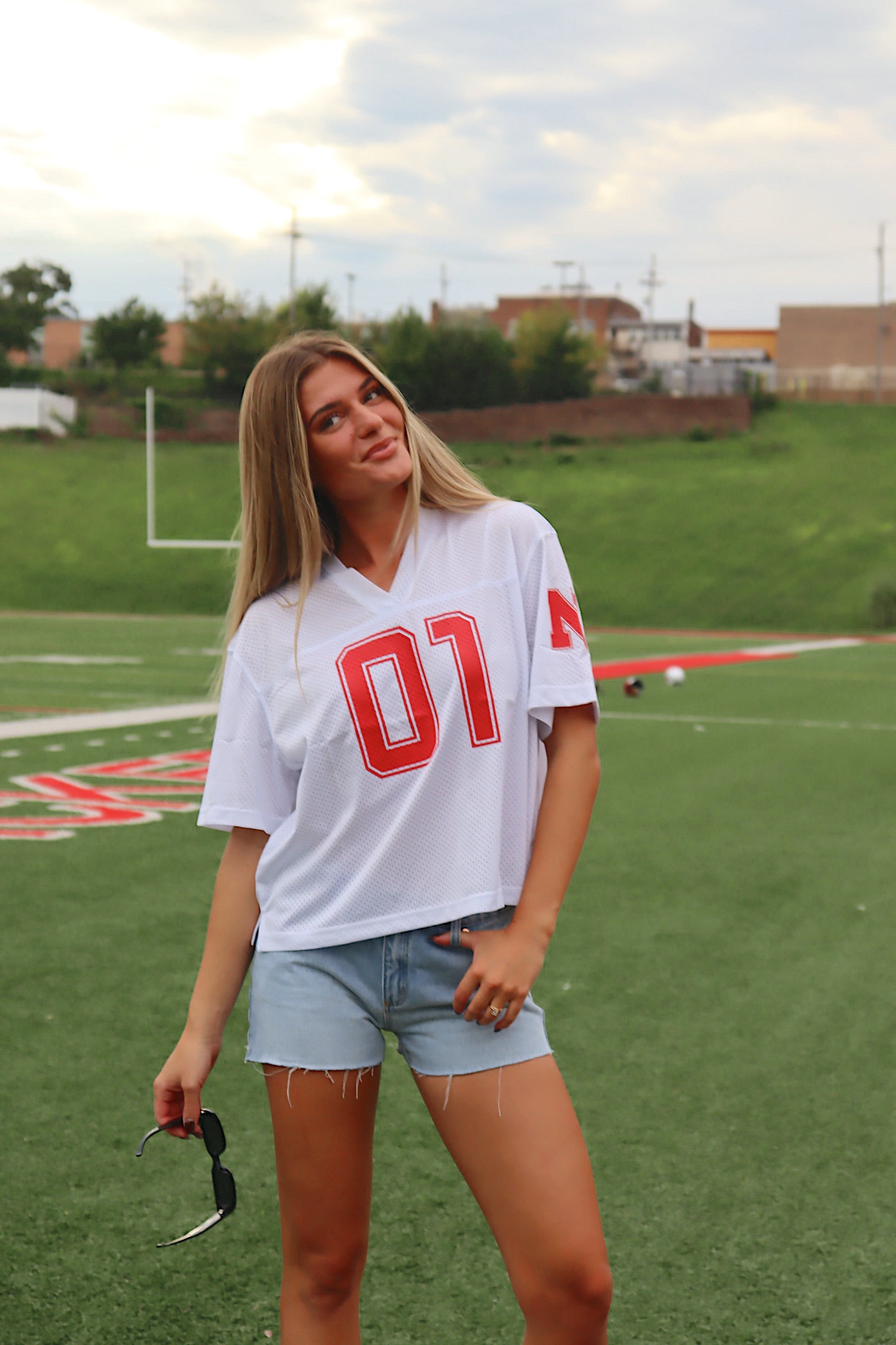 University Of Nebraska Boyfriend Jersey In White