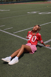 Zip-Up Cropped Nebraska Jersey In Red