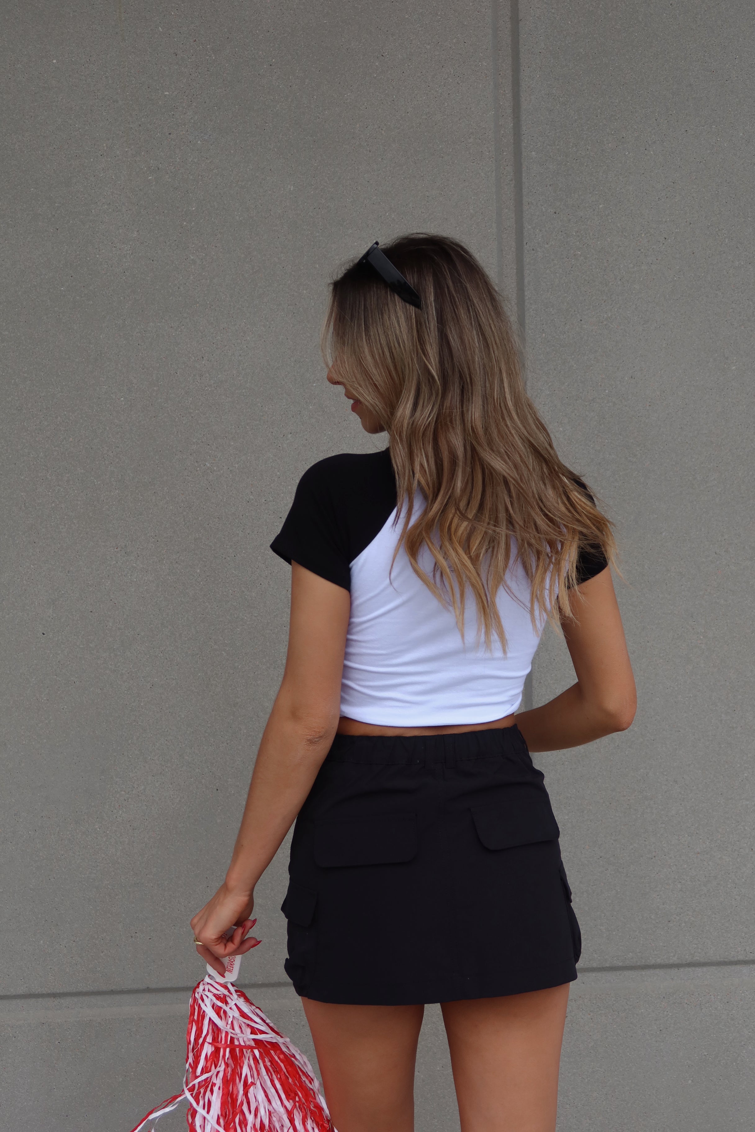 Kamryn Cargo Mini Skirt In Black