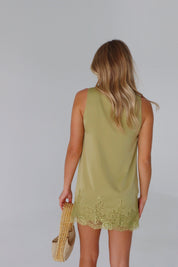 Hazel Lace Trim Mini Dress