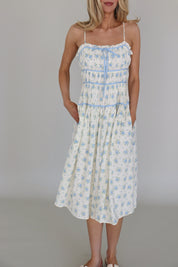 Leila Blue Floral Midi Dress